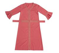 BOTCAM Robe pour fille - Jupe longue - Printemps - Grande ample - Manches longues - Musulmane - Arabe - Jeunesse - Jupe longue - Décontractée - Patchwork - Pour fille, Rouge pastèque, 9-10 ans