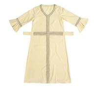 BOTCAM Robe pour fille - Jupe longue - Printemps - Grande ample - Manches longues - Musulmane - Arabe - Jeunesse - Jupe longue - Décontractée - Patchwork - Pour fille, jaune, 9-10 ans