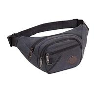 BOTCAM Sac décontracté multifonctionnel pour la mode unisexe sac à bandoulière étanche sac banane (Z2-Black, taille unique)