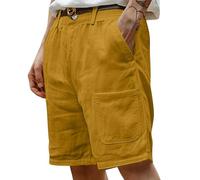 BOTCAM Short de fitness pour homme | Short de plage décontracté et tendance pour homme avec imprimé 3D en noix de coco religion, jaune, 3XL