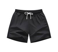 BOTCAM Short de sport court pour homme - Sans slip intérieur - Short de loisirs tendance - Short de plage - Short de handball pour homme, Noir , L