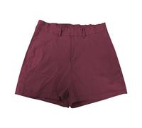 BOTCAM Short d'été en sergé extensible pour femme - Short décontracté - Short chino à enfiler - Taille élastique - Short en jean extensible - Rouge femme 48, Bordeaux, L