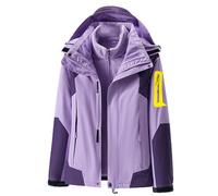 BOTCAM Veste de pluie pour femme - Imperméable et chaude - Veste d'hiver double 2 en 1 - Veste de ski avec veste polaire - Coupe-vent - Veste fonctionnelle - Veste d'extérieur avec capuche - Veste