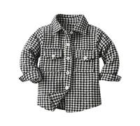 BOTCAM Veste demi-saison pour enfant fille - Veste à carreaux - Veste polaire chaude - Veste d'automne à manches longues - Veste d'extérieur avec poches - Manteau pour enfant à une rangée - Veste