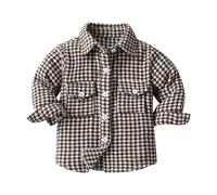 BOTCAM Veste demi-saison pour enfant fille - Veste à carreaux - Veste polaire chaude - Veste d'automne à manches longues - Veste d'extérieur avec poches - Manteau pour enfant à une rangée - Veste