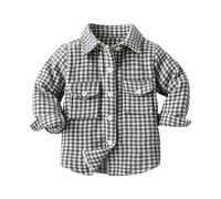 BOTCAM Veste demi-saison pour enfant fille - Veste à carreaux - Veste polaire chaude - Veste d'automne à manches longues - Veste d'extérieur avec poches - Manteau pour enfant à une rangée - Veste
