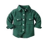 BOTCAM Veste demi-saison pour enfant fille - Veste à carreaux - Veste polaire chaude - Veste d'automne à manches longues - Veste d'extérieur avec poches - Manteau pour enfant à une rangée - Veste