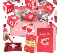 Bote Cadeau Surprise Explosion pour Anniversaire Anniversaire de Mariage Saint-Valentin Proposition - Rose 16 Rebonds BOITE CADEAU