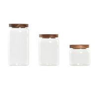 BOTE SET 3 BOROSILICATO ACACIA 10X10X20 1L/700ML