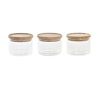 BOTE SET 3 BOROSILICATO BAMBU 10X10X7,5 470ML,
