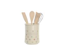BOTE UTENSILIOS SET 5 GRES MADERA 11X11X14 TOPITOS