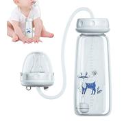 Botella Para Bebidas | 240ml Antideslizante Con Tetina Y Pajita | Biberón De Leche Infantil Con Tetina Y Pajita,Para Padres Solución De Almacenamiento Sencilla Cocina Guardería Restaurante Hotel Viaje