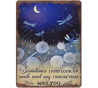 BOTHY Plaque en métal vintage en métal « Sometimes I Just Look Up Smile and Say I Know That was You » - Décoration murale de cuisine pour la maison, les cafés - 15,2 x 20,3 cm