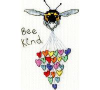 Bothy Threads carte de voeux point de croix set "Bee Kind", motif à compter, XGC27, 9x13cm