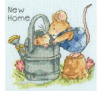 Bothy Threads Carte de voeux point de croix set "Bienvenue à la maison", motif à compter, XGC37, 10x10cm