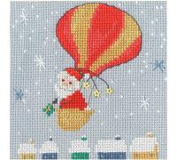 Bothy Threads Carte de voeux point de croix set "Livraison par ballon", motif à compter, XMAS53, 10x10cm