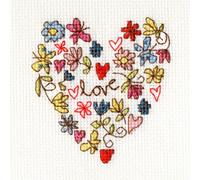 Bothy Threads Kit de broderie au point de croix - Carte Sweet Heart