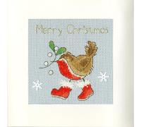 Bothy Threads carte de voeux, set de point de croix "Step into Christmas", 10x10cm, xmas31, modèle de comptage