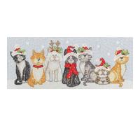 Bothy Threads 'Festive Felines' set de broderie au point de croix, XKTB11, 39x16cm