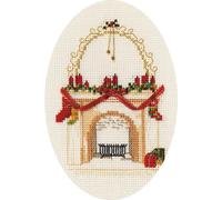 Bothy Threads Greating Card 'Fireplace' set de broderie au point de croix, 9x13.3cm, DWCDX09