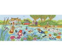 Bothy Threads kit de broderie au point de croix "Fun at the lake", motif à compter, XJR41, 36x15cm