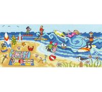 Bothy Threads kit de broderie au point de croix "Fun at the sea", motif à compter, XJR42, 36x15cm
