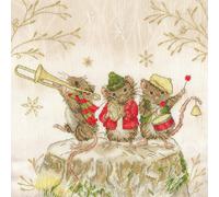 Bothy Threads Kit de Broderie au Point de Croix "Joyeux Musiciens", Motif à compter, XSS24, 26x26cm