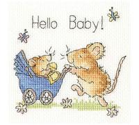 Bothy Threads Kit de broderie au point de croix Motif Hello Baby!