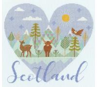 Bothy Threads kit de broderie au point de croix "Wild At Heart : Heart of Scotland", motif à compter, XHY10, 32x30cm