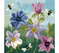 Bothy Threads Kit de broderie au point long en laine Anémones