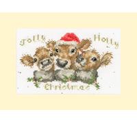Bothy Threads Kit de cartes de Noël au point de croix - Jolly Holly