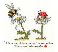 Bothy Threads Kit de point de croix "Aime-moi, ne m'aime pas", modèle à compter, xete5, 12x12cm