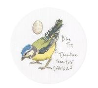 Bothy Threads Kit de point de croix - Petite mésange bleue - Motif compté