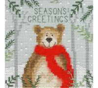 Bothy Threads Kit de point de croix "Xmas Bear", 10x10cm, XMAS9