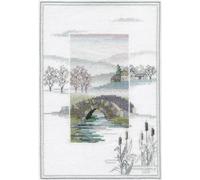 Bothy Threads Set de point de croix "Matin brumeux - pont d'hiver", 25x17.2cm, dwmm2, modèle de point de comptage