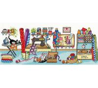 Bothy Threads set de point de croix "Sewing fun", 37x15cm, xjr38, modèle de comptage