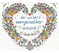 Bothy Threads "Wedding Heart" set de broderie au point de croix, 34x30cm, XWS10