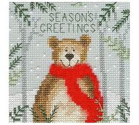 Bothy Threads XMAS9 Kit de broderie au point de croix Motif ours de Noël 10 x 10 cm