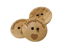 BOTIBOTON - 25 Boutons en bois HandMade - Bois d'olivier ciré - Mercerie boutons gros pour coudre en cardigans, bebè, originaux de fantaisie, marron clair - Fabriqués et expédiés d'ESPAGNE - (25 mm)