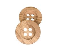 BOTIBOTON -4 gros boutons en bois d'olivier - 44 mm - Accessoire de couture et mercerie - Idéal pour laine- Bois clair - Grand Bouton originaux - Fabriqués et expédiés d'Espagne -