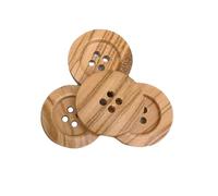 BOTIBOTON - 50 Boutons en bois naturel 4 trous - Mercerie boutons gros de couture pour cardigans, chemise, bebe, manteau, originaux de fantaisie, marron clair. Fabriqué et expédié d'Espagne * 20 mm