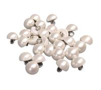 BOTIBOTON - Boutons en perles - Demi-boule et boule complète, avec anneau - Bouton fantaisie blanc, Accesorie mercerie- 6 tailles disponibles - Fabriqués et expédiés depuis l'Espagne - Demi-boule 8 mm