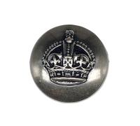 Botiboton SL Boutons dorés et argentés avec couronne gravée - 15 mm, 20 mm et 23 mm - Fabriqués et expédiés depuis l'Espagne - (Argent, 20 mm)