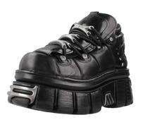 New Rock Chaussures 106 Hommes Noir avec plateforme et décorations Metallic Urban Black Shoes M.106-S112-36