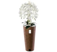 botle Bouquet d'orchidée artificielle en cascade blanc dans un pot marron H 110 cm H 110 cm Décoration de maison et bureau Orchidée artificielle en pot