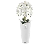 botle Bouquet d'orchidée artificielle en cascade - Blanc - Hauteur : 110 cm - Pour la décoration de la maison et du bureau - Orchidée artificielle en pot