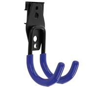 botle Crochet mural à outils en forme de U de 7 cm avec revêtement en PVC pour garage, abri de jardin, vêtements et rouleau de peinture, double crochet, capacité de charge jusqu'à 40 kg, bleu