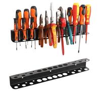 botle Étagère murale à pinces - 18 trous - Porte-outils mural - 40 cm - En acier - Porte-tournevis - Porte-pinces - Support mural - Organisateur de clés à pinces - Pour garages, ateliers, établis