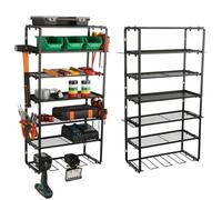 botle Étagère murale en métal pour outils électriques et outils, 86 x 43 cm, 6 étagères, étagère d'atelier pour perceuses, marteaux, organisations de garage robustes