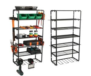 botle Étagère murale en métal pour outils électriques et outils, 86 x 43 cm, 6 étagères, étagère d'atelier pour perceuses, marteaux, organisations de garage robustes